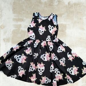 Dot Dot Smile Girls Skull Skater Dress